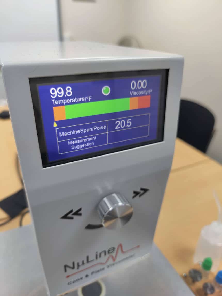 viscometer screen